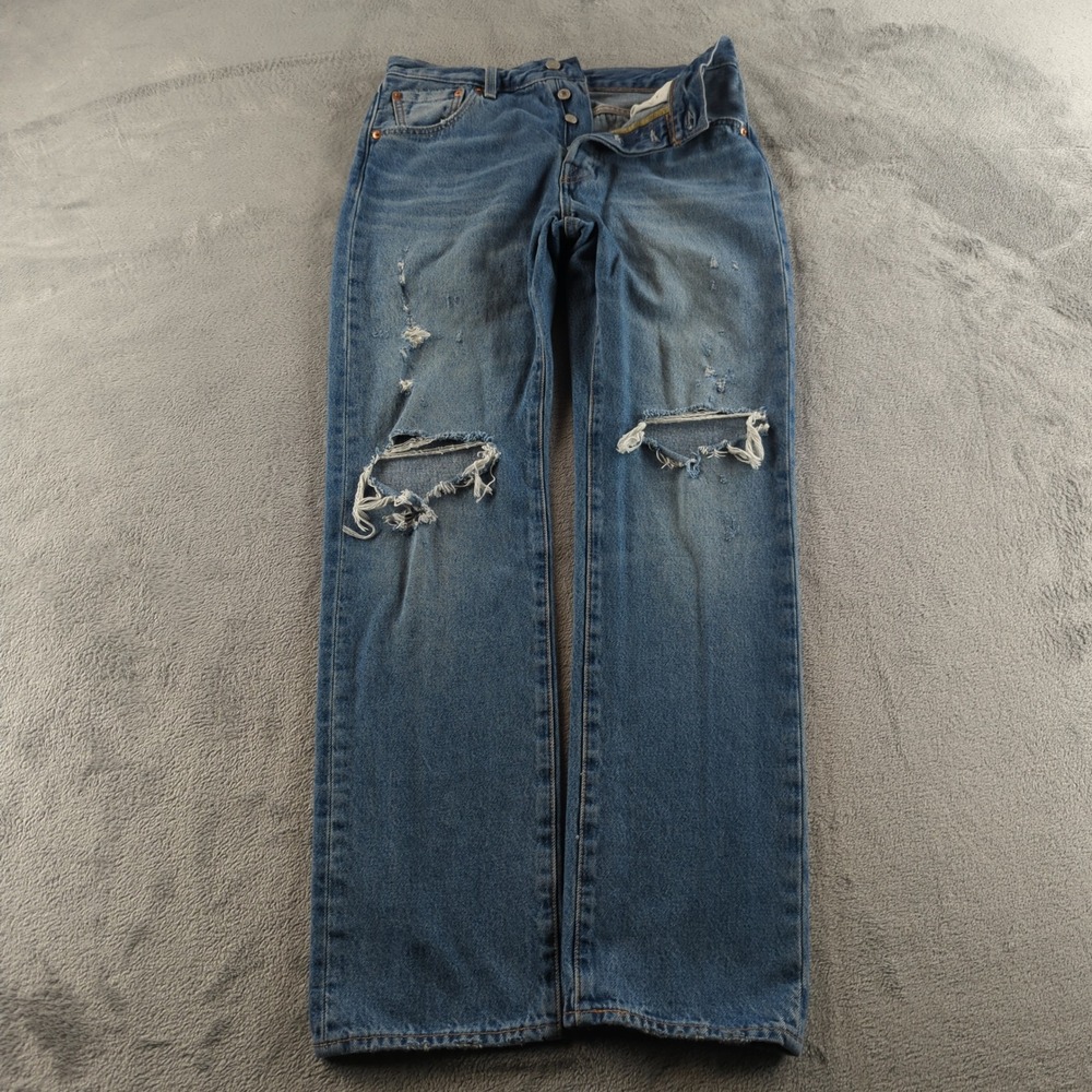 Levis 501 '93 Jeans Mens 30 (Fits 28x29) Blue Light Wash Distressed Faded